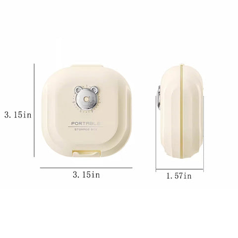 Portable Multi-Compartment Pill Organizer with Intake Counter