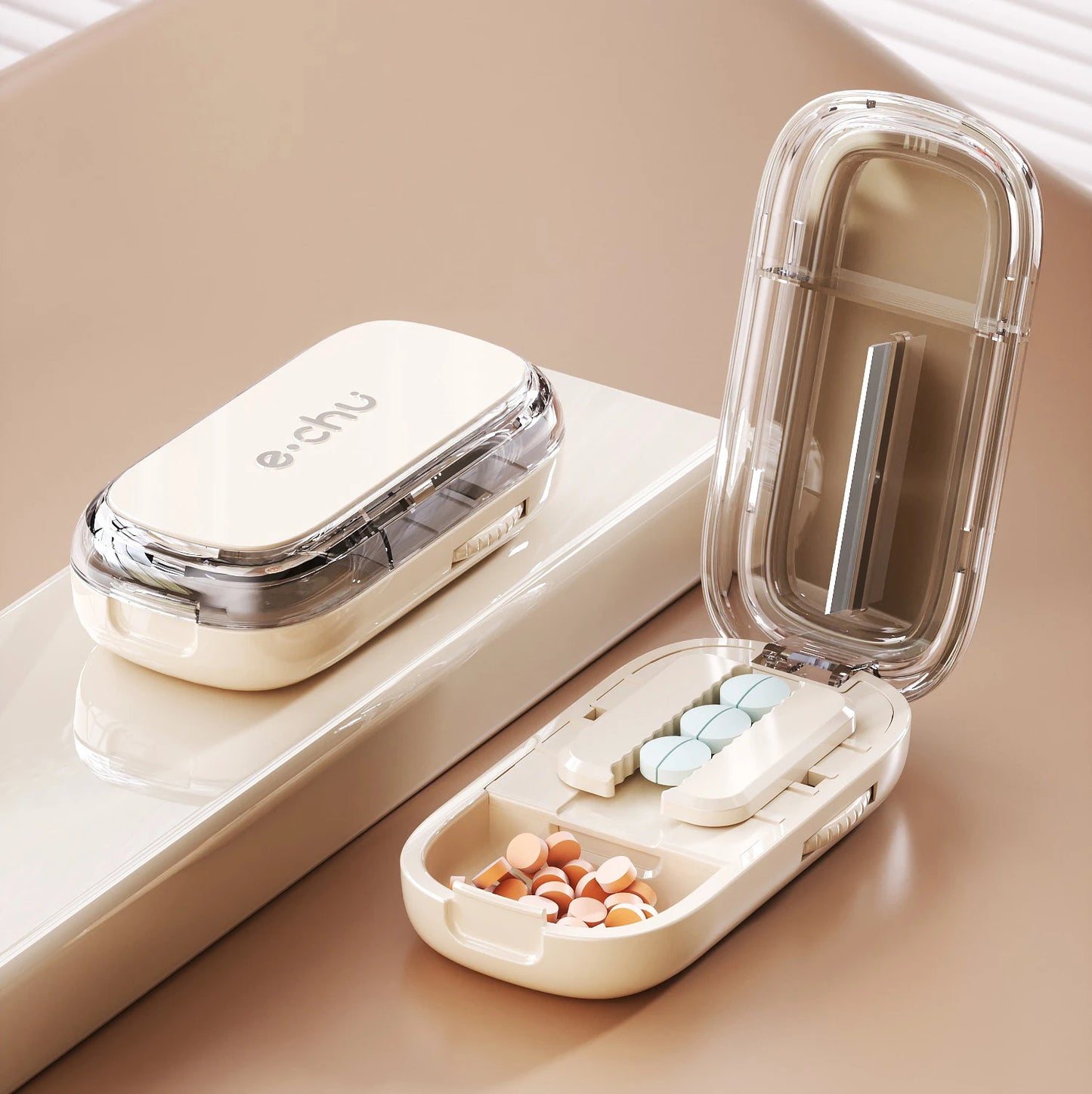 Portable Pill Cutter & Organizer