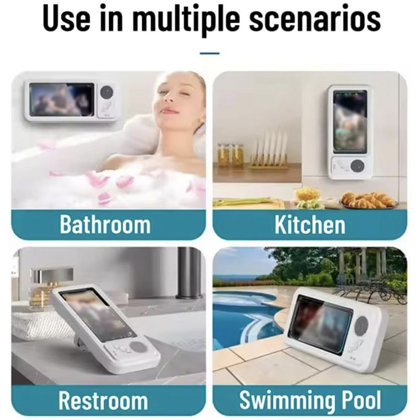 Shower Phone Holder with Bluetooth Speaker